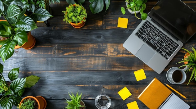 Workspace Inspiration Desk with Plants