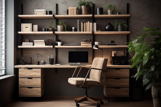 Workspace Wonders Stylish Office Shelf Ideas