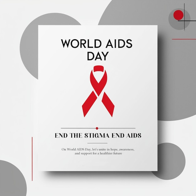 Photo world aids day awareness social media poster template