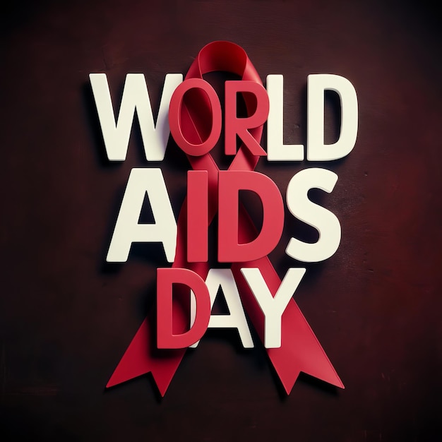 Photo world aids day bold typography design