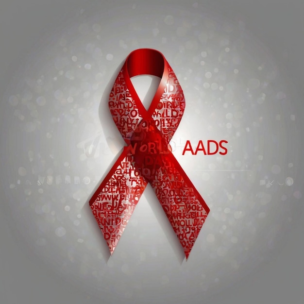 Photo world aids day card background vector amp template ai generated