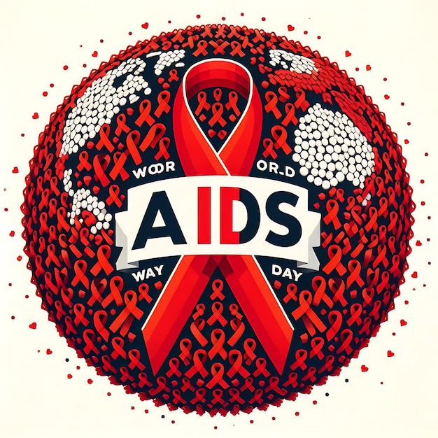 Photo world aids day flat illustration