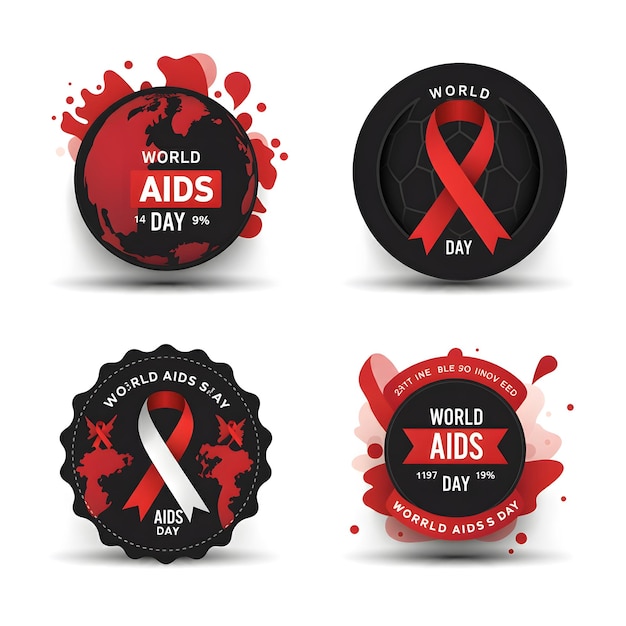 Photo world aids day one december illustration background type one