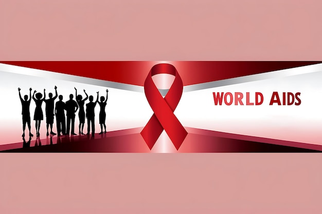 Photo world aids day poster illustration