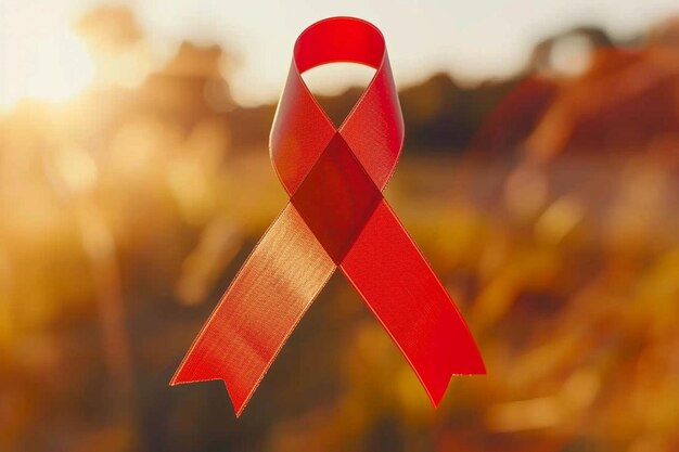 World aids day print with ribbon symbol