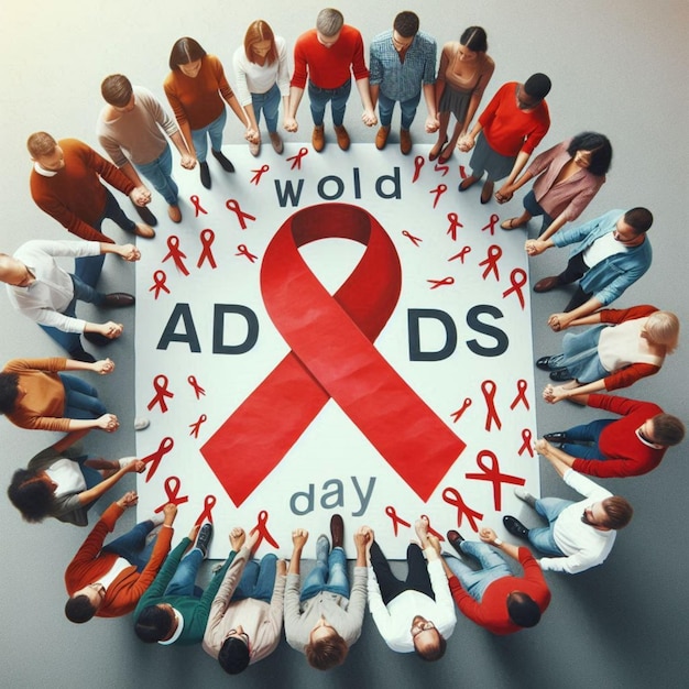 Photo world aids day promoting awareness prevention and support for hivaids