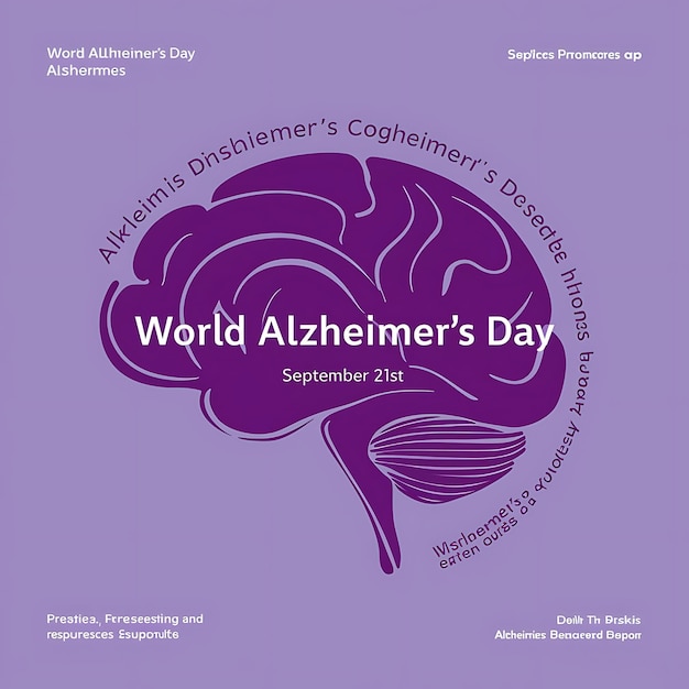 World Alzheimer s Day card September 21 Vector