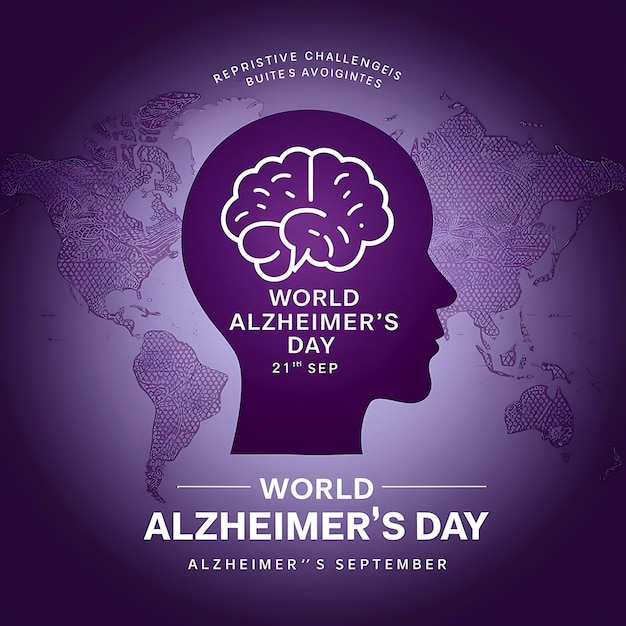 World Alzheimer s Day card September 21 Vector