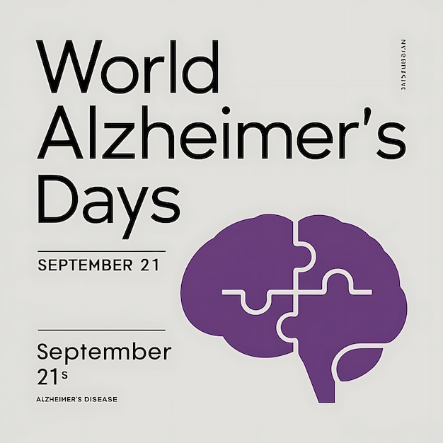 World Alzheimer s Day card September 21 Vector