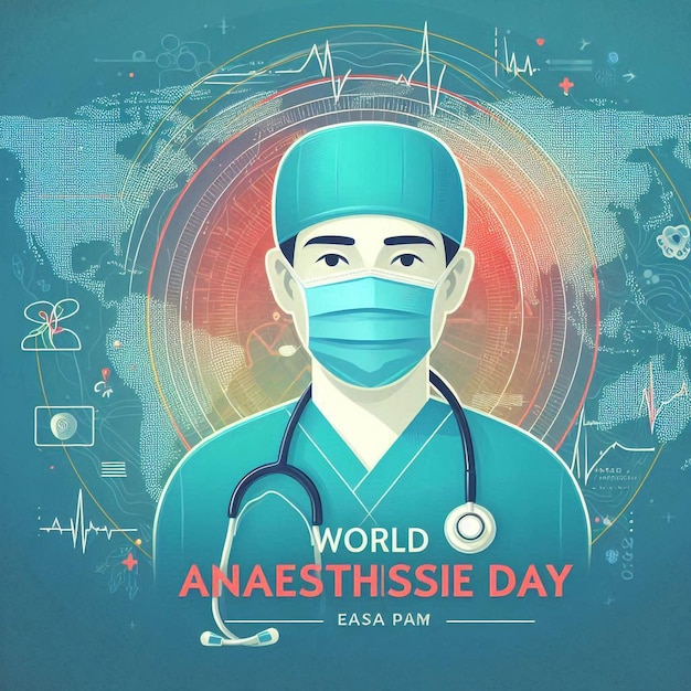 World Anaesthesia Day Logo Concept illustration