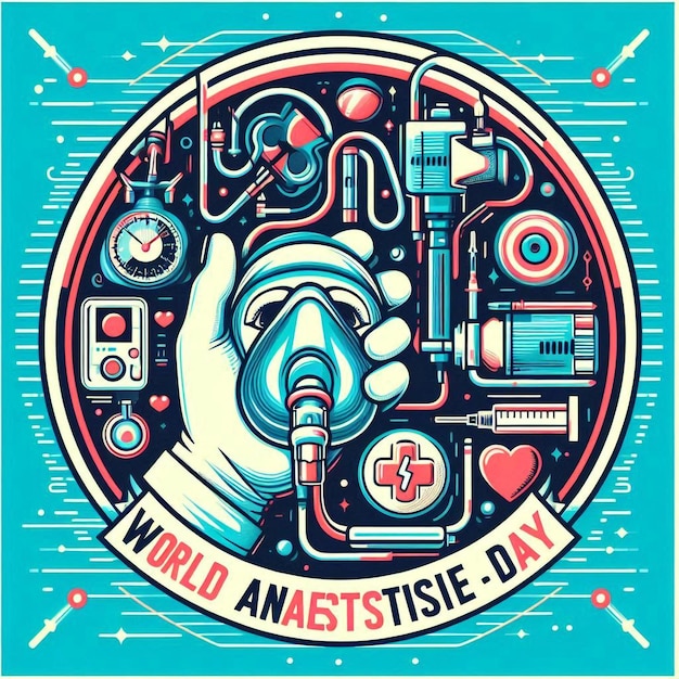 World Anaesthesia Day Logo Design illustration