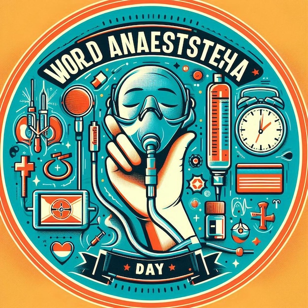 World Anaesthesia Day Logo Design illustration