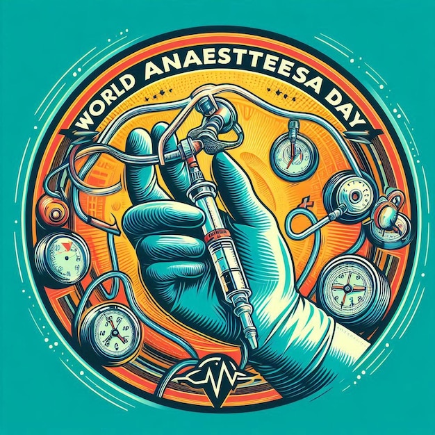 World Anaesthesia Day Logo Design illustration