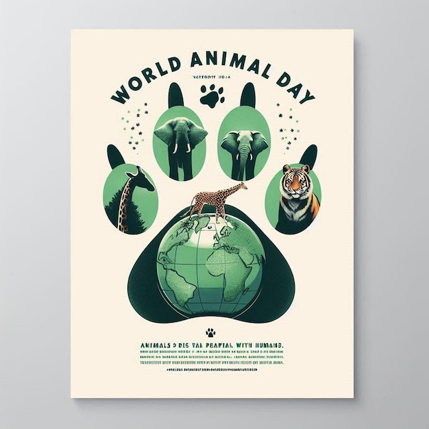 Photo world animal day on october 4 3d illustration