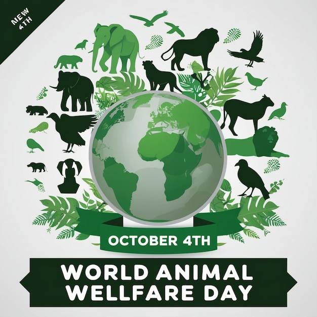 Photo world animal welfare day concept vector