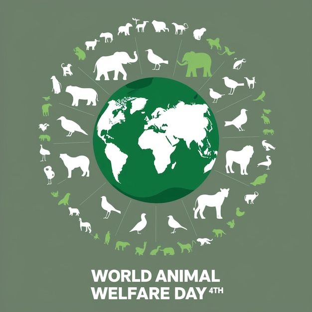 Photo world animal welfare day concept vector