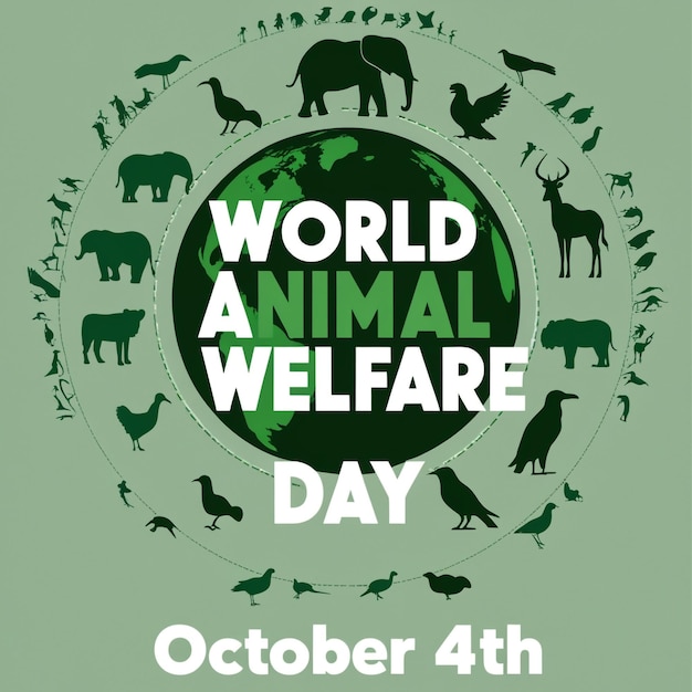 Photo world animal welfare day concept vector