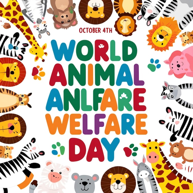 World Animal Welfare Day Concept Vector