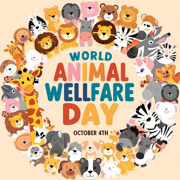 World Animal Welfare Day Concept Vector