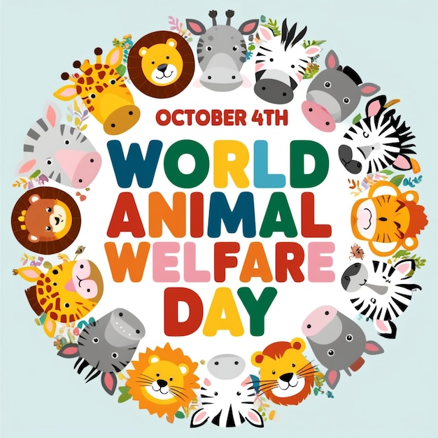 Photo world animal welfare day concept vector