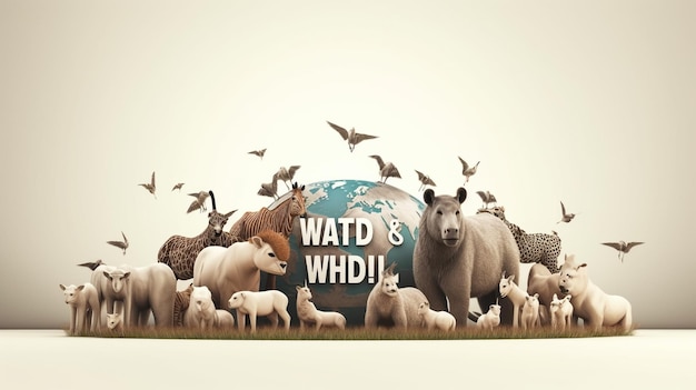 Photo world animal welfare day graphic element design