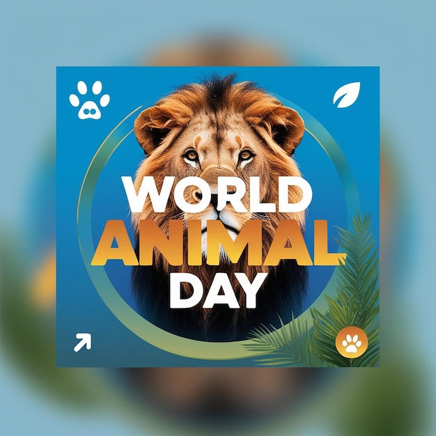 Photo world animal welfare day poster design