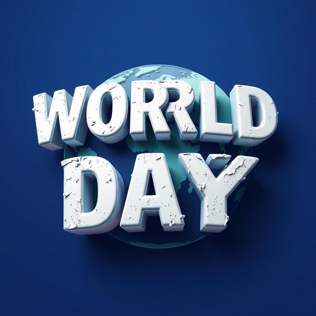 Photo world art day 3d text effect fully editable vector