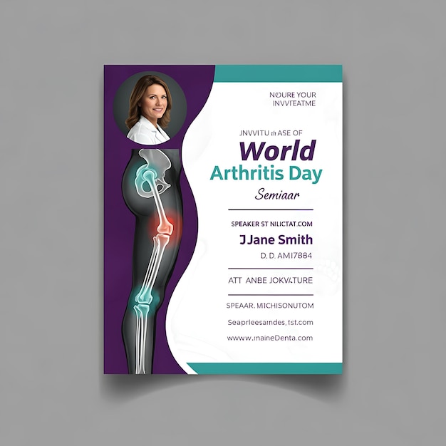 Photo world arthritis day seminar medical poster design