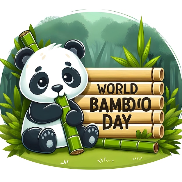 Photo world bamboo day poster vector image illustration