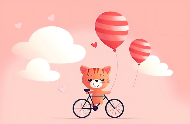 World bicycle day cartoon tiger have bicycle ride Post processed AI generated image