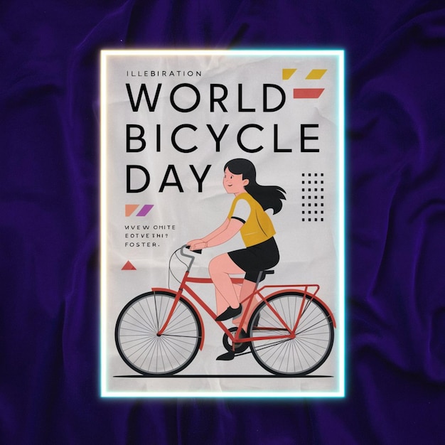 World bicycle day poster illustration