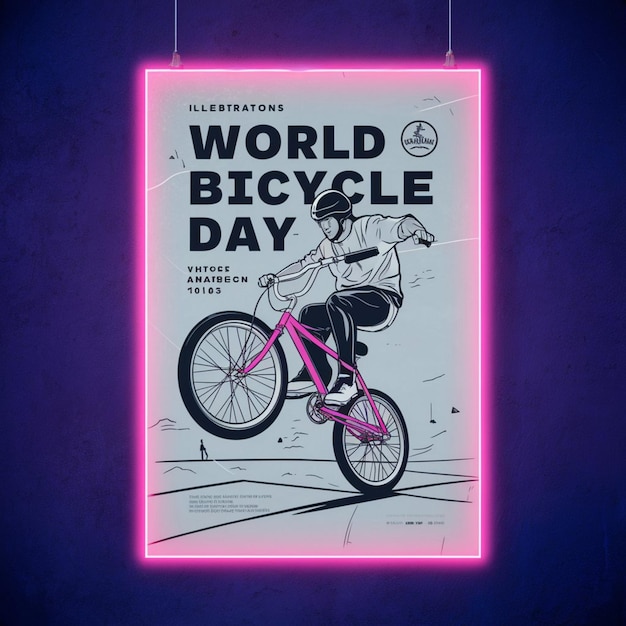 World bicycle day poster illustration