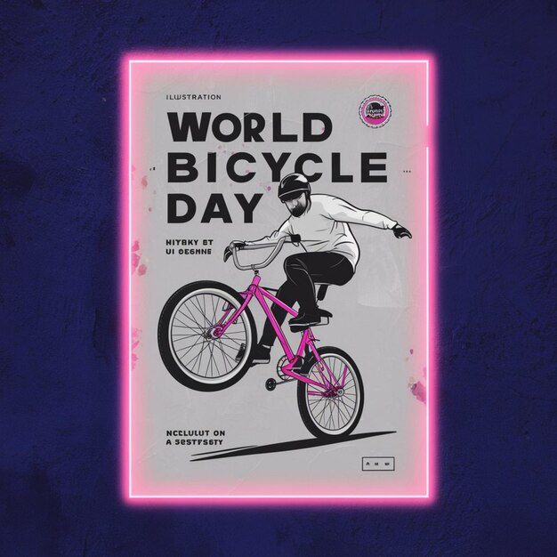 World bicycle day poster illustration