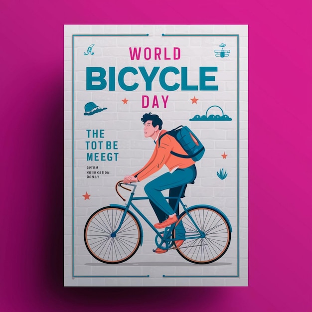 World bicycle day poster illustration