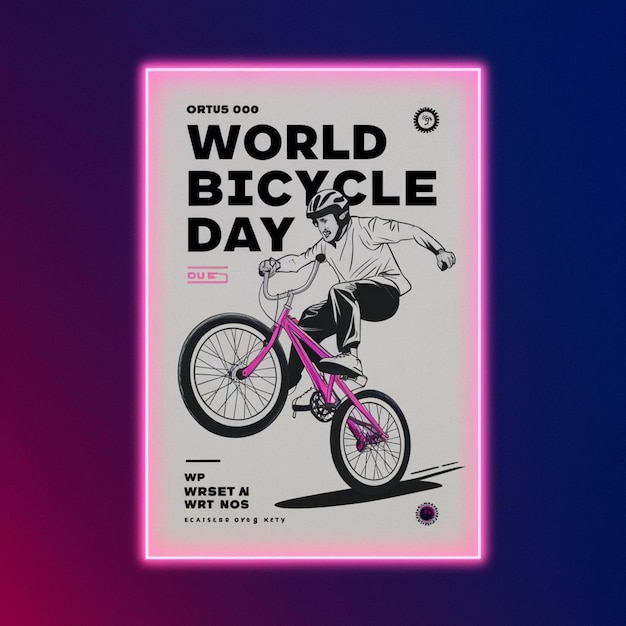 World bicycle day poster illustration