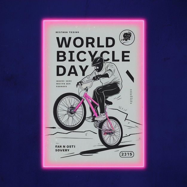 World bicycle day poster illustration