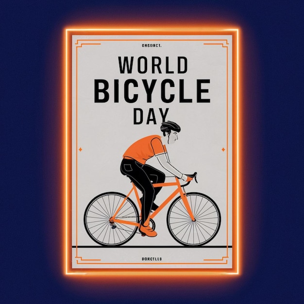 World bicycle day poster illustration