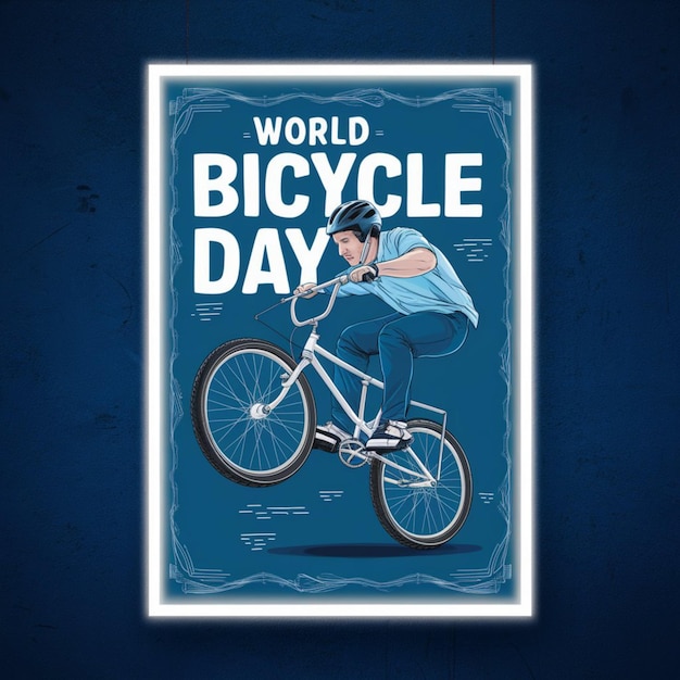 World bicycle day poster illustration