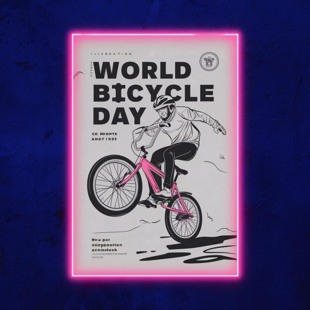 World bicycle day poster illustration