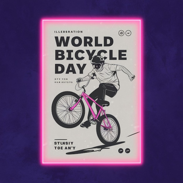 World bicycle day poster illustration