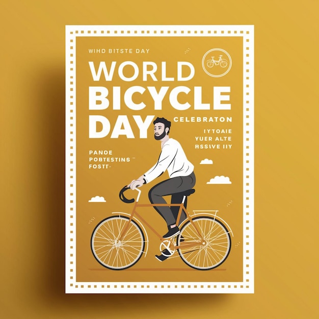 World bicycle day poster illustration