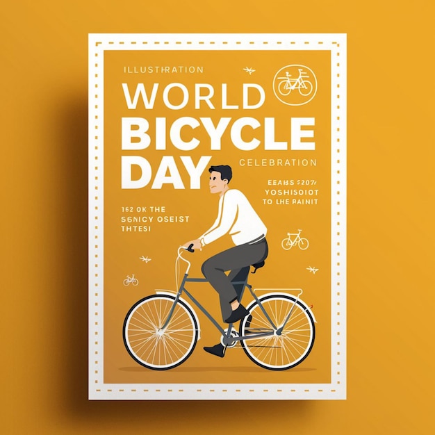 World bicycle day poster illustration