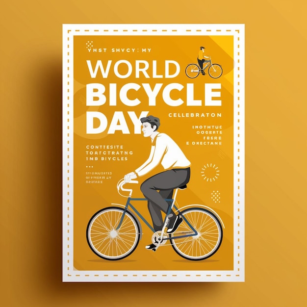 World bicycle day poster illustration