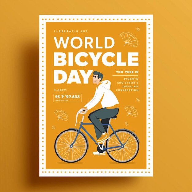 World bicycle day poster illustration