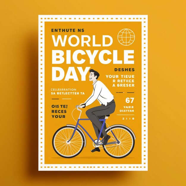 World bicycle day poster illustration