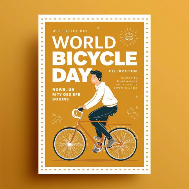 World bicycle day poster illustration