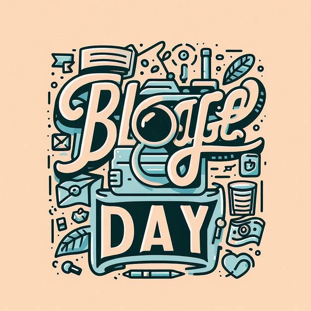 World Blogger Day concept with lettering