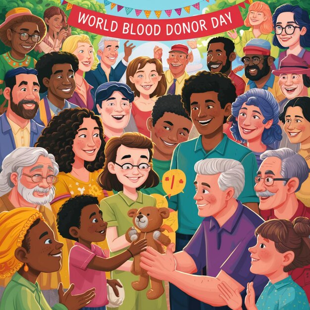 World blood donor day illustration