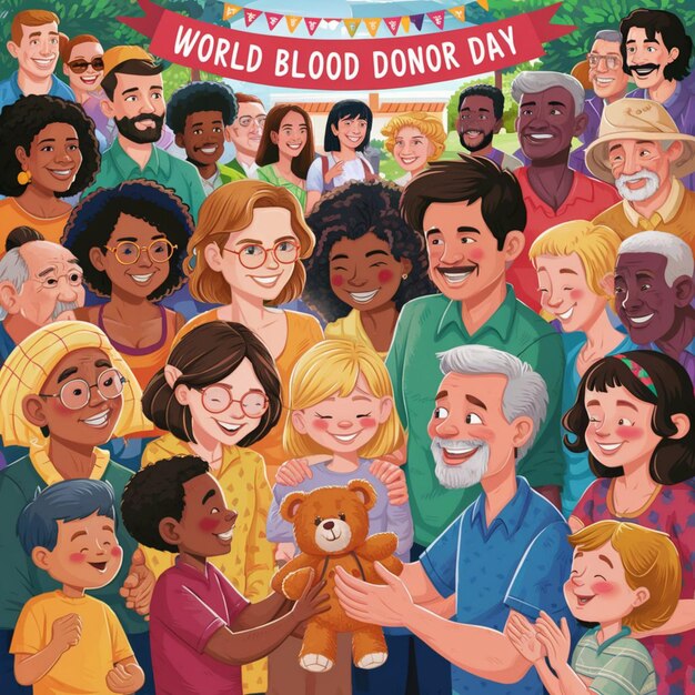 World blood donor day illustration