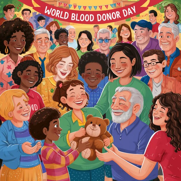 World blood donor day illustration